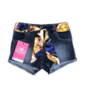 Toddler Denim Shorts W/ Scarf Belt